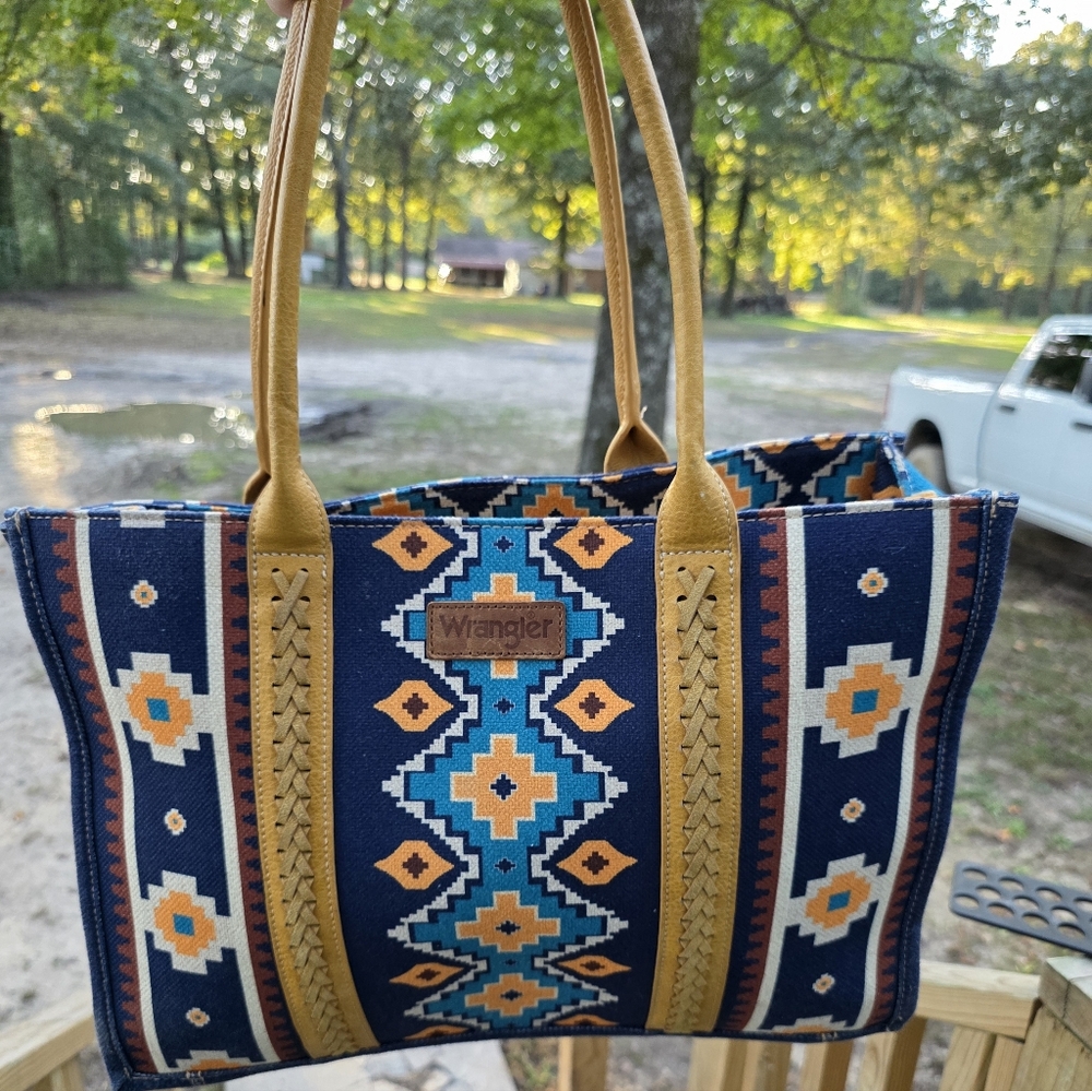 Wrangler Large Tote Purse Handbag Aztec Western Southwestern